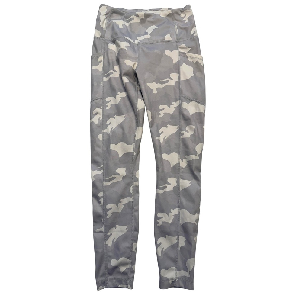 Yogalicious Lux‎ Leggings Womens Small Gray Camo High Rise Ankle Pockets Yoga